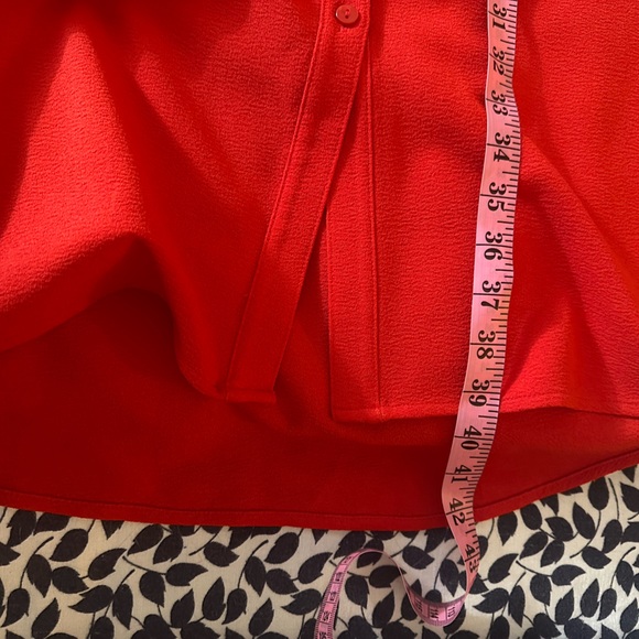 Racheal Parcell Red Short Sleeve Button Front Collared Everyday Shirt Dress S - Picture 15 of 16